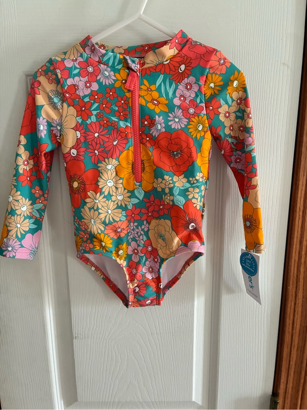 NWT Carter’s Toddler Long-Sleeve One Piece Swimsuit with UPF 50+ size 18 mo.